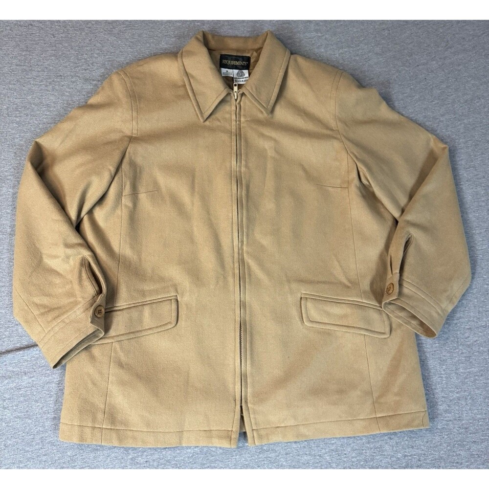 Vintage Requirements Women's 100% New Wool Light Weight Jacket Beige Size 16